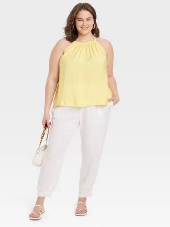 a new day Tops - A New Day Yellow Halter Neck Tank